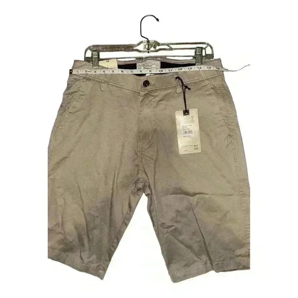Alexander Julian Mens Slim Fit Khaki Chino Shorts, Size 32‎